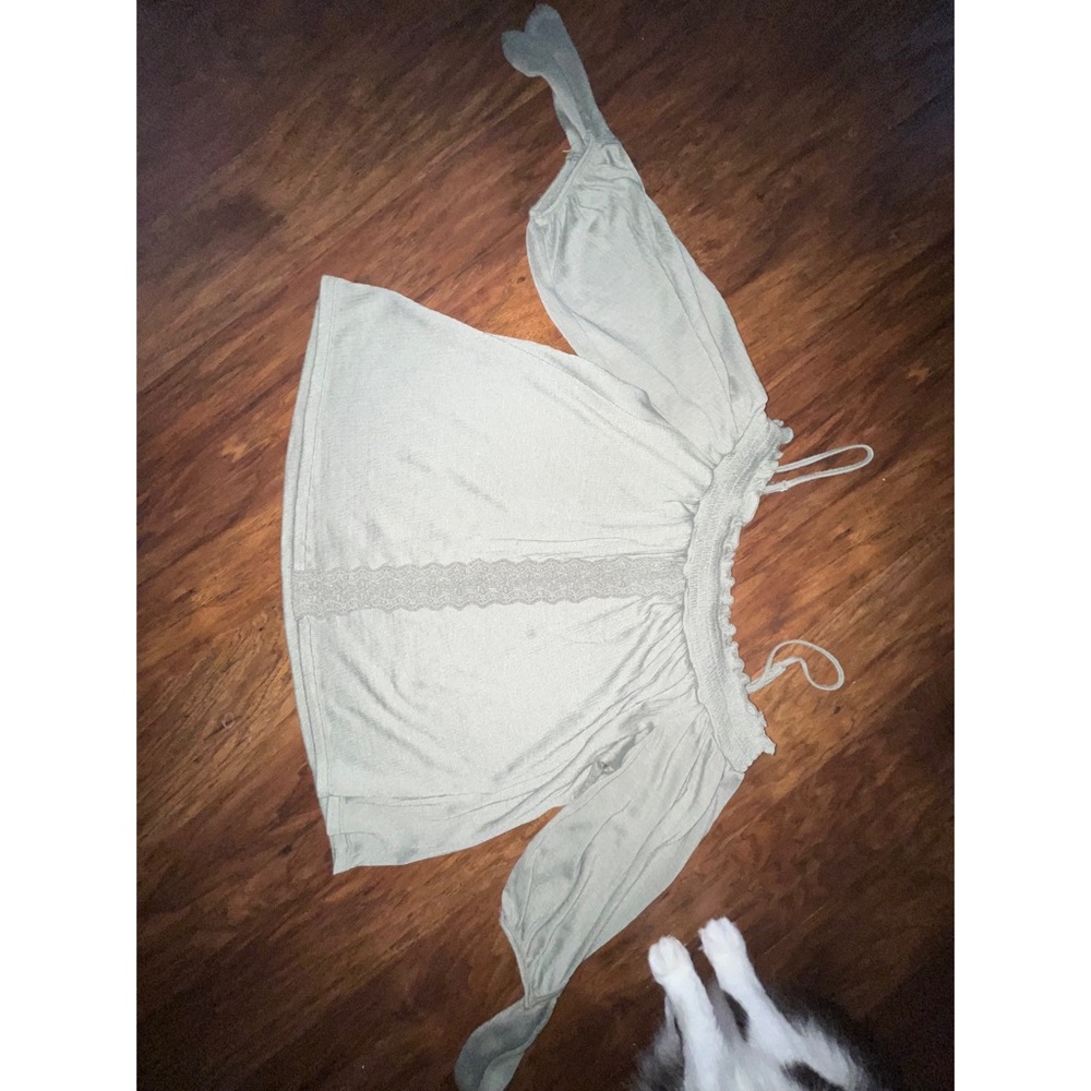 Fairycore/Cottagecore Off-shoulder Sage Blouse!